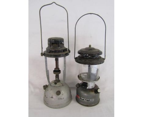 Coleman dual fuel 282/285 and Willis and Bates paraffin lamp with broad arrow mark to base