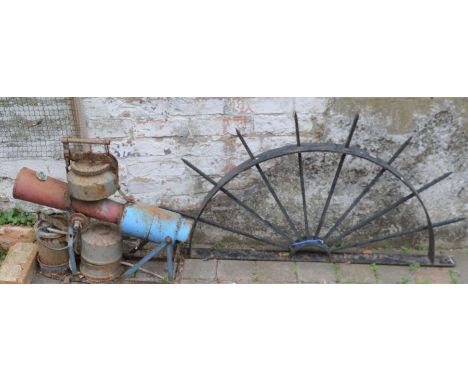 Spiked metal passage guard &amp; a vintage bird scarer&nbsp;
