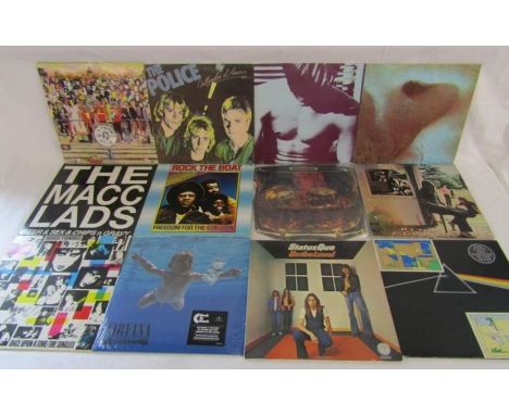 Collection of vinyl lp records includes Nirvana 'Nevermind', The Police, Pink Floyd and Rolling stones