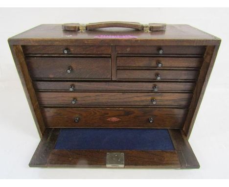 Neslein 8 drawer chest with front cover - includes watchmakers tools - approx. 45.5cm x 31cm x 19.5cm&nbsp;