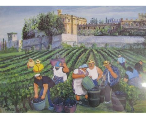 'Vineyard, Brolio Castle' limited edition 2412/2450 pencil signed print from the Margaret Loxton collection 'Travels through 