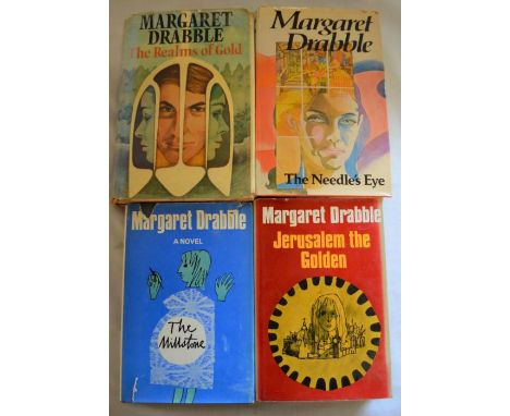 4 Margaret Drabble first edition books: The Millstone (1965), Jerusalem The Golden (1967), The Needle's Eye (1972), The Realm