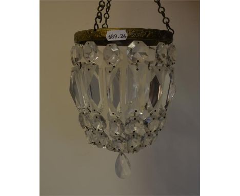 A glass light fitting, with multiple glass droplets. Untested.
