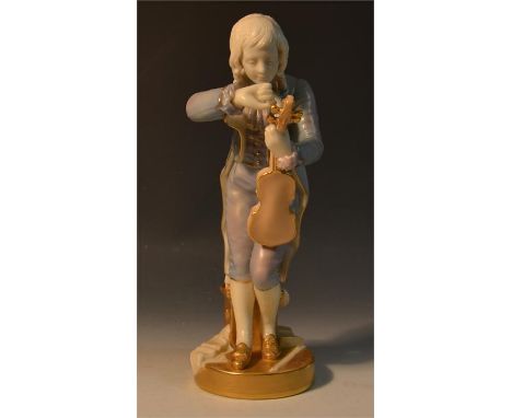 A Royal Worcester figurine of a violin player. model 1487. Date code 1931.