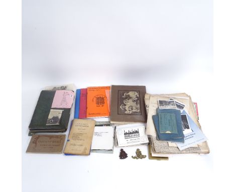 A collection of various military ephemera, including original photograph album, service book, ordnance compact etc 