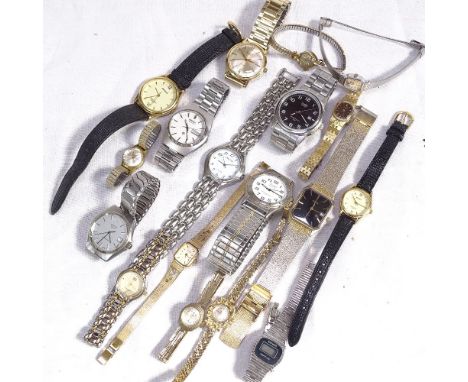 A collection of lady's and gentleman's wristwatches, to include Casio Sekonda etc 