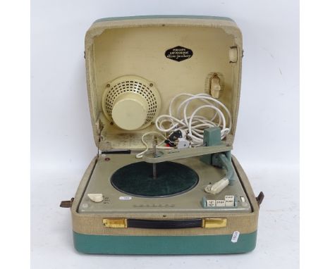 A Vintage Philips Autosonic Disc Jockey portable record player, case length 34cm 