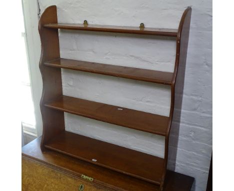 A Victorian mahogany graduated 4-tier hanging open shelf, W74cm, D21cm, H80cm 