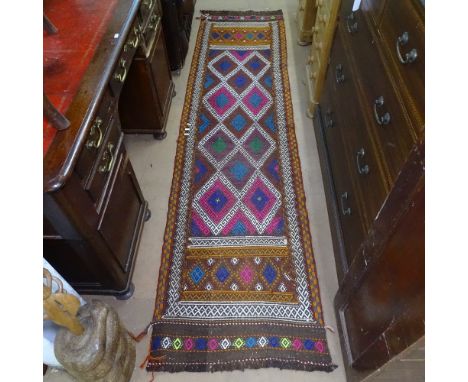 A Suzni Kilim runner, 264cm x 66cm 