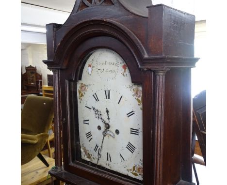 An 18th century 8-day longcase clock, having a 12" arch-top painted dial and 2 subsidiary dials, by George Parker Wisbeach, o