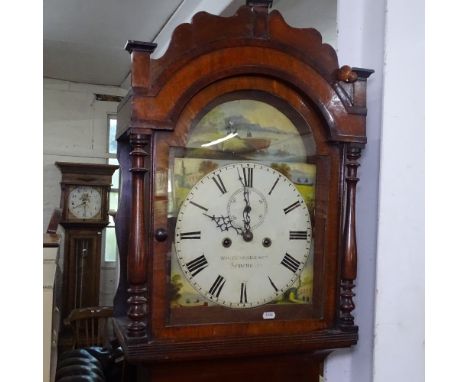 A 19th century mahogany 8-day longcase clock, with arch-top and painted dial signed Whitehead &amp; Son of Sevenoaks 