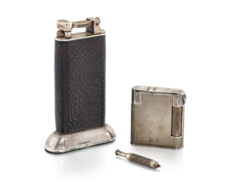 Two lighters,&nbsp;comprising: a silver plated 'The Charles' lighter stamped 'The Charles Lighter made in England, Brit. Pat.