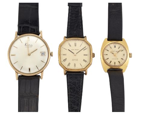 A group of three wristwatchesComprising: a 9ct gold Buren Intramatic wristwatch retailed by Kutchinsky, automatic Cal: 1281 m