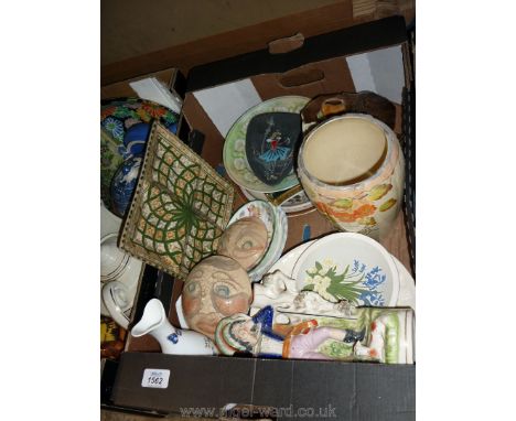 A quantity of china including Aynsley 'Cottage Garden' vase and footed bowl, Royal Worcester display plates, flat back figure