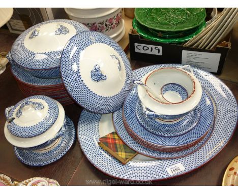 A Copeland late Spode part Dinner Service, 'rare snowflake pattern' possibly for White Star Steamship.