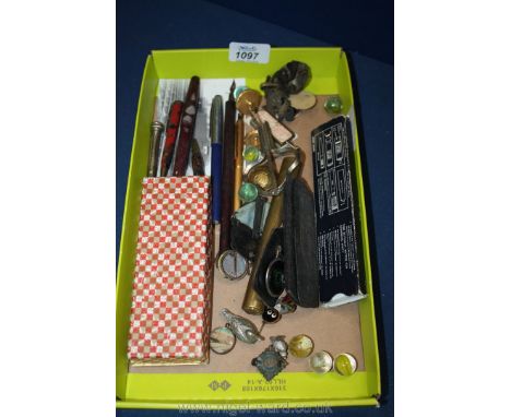 Miscellaneous Pens, enamel badges, buttons, etc.