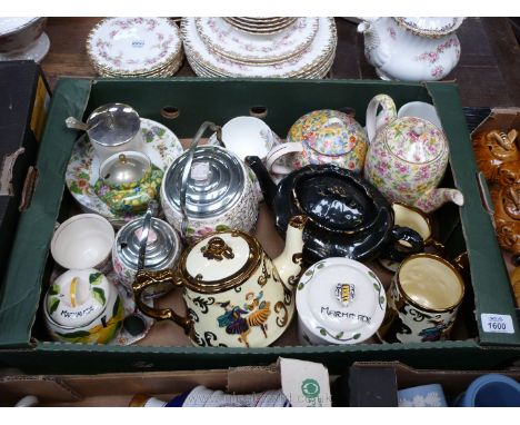 A quantity of miscellaneous china including a Wade Festival teapot, milk jug and tankard, a chintz teapot and coffee pot, two