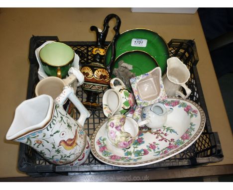 A quantity of china including a chintz jug, Carlton ware trio, etc.