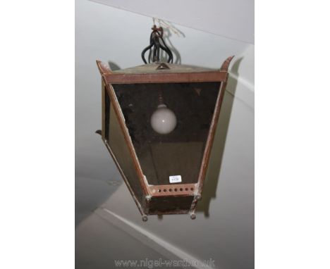 A large copper lantern.