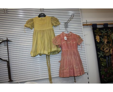 Two vintage child's Dresses.