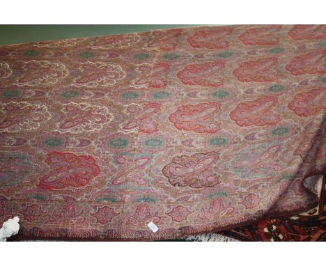 A large vintage Paisley silk Shawl, 128" x 60"