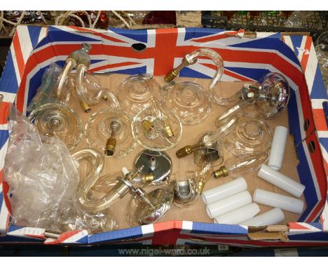Vintage glass wall lights, some parts a/f