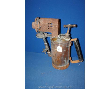 A huge vintage brass Blow Lamp - the ''Diamantin'' by G. BARTHEL.