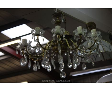 A twelve light crystal Chandelier.