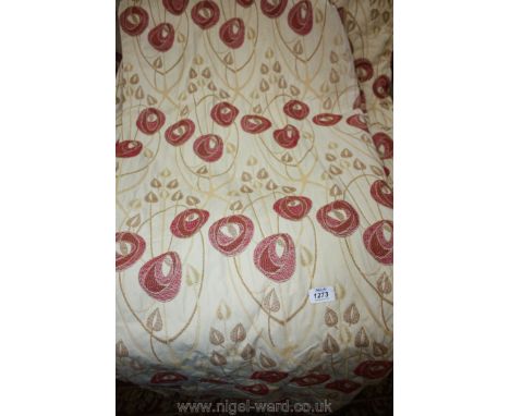 Two pairs of William Morris style Curtains, 88'' long x 50'' wide and 85'' long x 100'' wide approx.