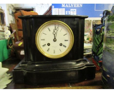 A slate mantle clock, dial marked Boscheron Hr a Liege