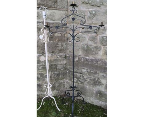 Two metal lamp standards