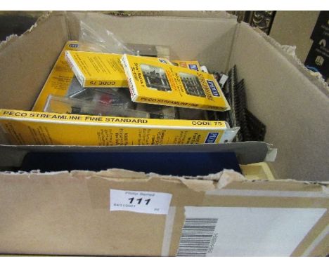 A collection of Peco model railway accessories, together continental branded carriages, tenders, etc.