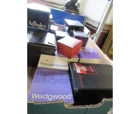 A collection of boxed Aynsley and Wedgwood china, together with Royal Worcester Pallissy patch box
