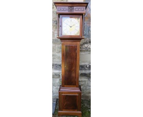 A 20th century mahogany cased long case clock, the brass dial inscribed The Prince and Princess of Wales 1981, Smallcombe Eng