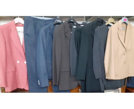 Mixed 1980's and later ladies formal and city wear to include a Max Mara beige virgin wool/angora mix jacket, UK size 10, a C