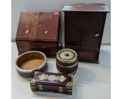 A mixed lot to include a Victorian stationery/letter box, Shanghai china box inset with jade panels and other itemsLocation: 
