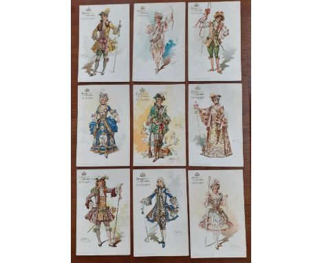 A small quantity of 1901 Empire Theatre postcards signed by Wilkinson and others to include Parisian Raphael Kirchner example