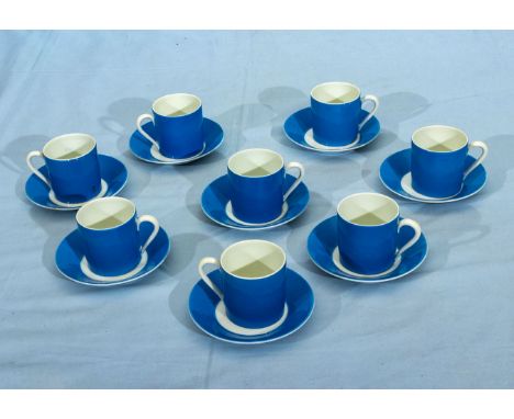 Eight Limoges coffee cans and saucers