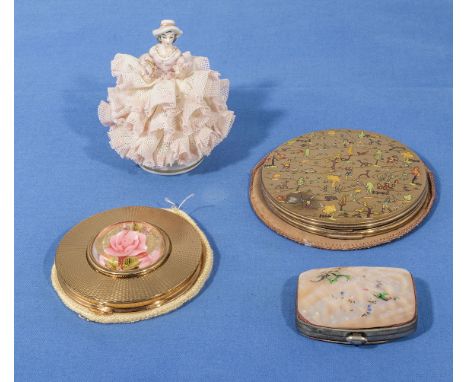 Two vintage powder compacts, purse and one other