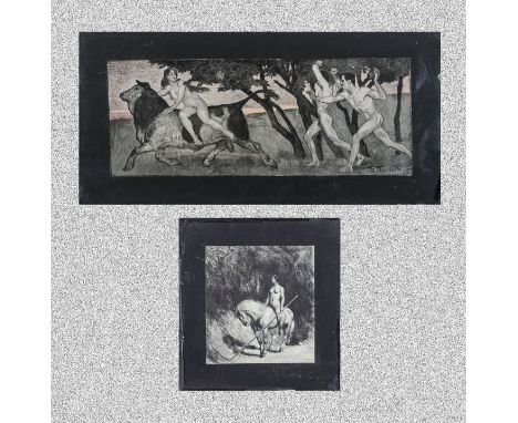 Two glass panels one signed M Bormith '99