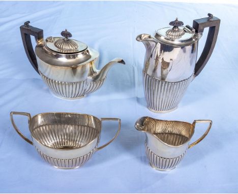 A four piece silver plated tea service  