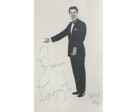 Actor Bruce Forsyth signed 6 x 4 inch b/w portrait photo. Good condition. All autographs come with a Certificate of Authentic