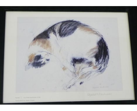 Elizabeth Blackadder  Tortoise-shell Cat Asleep Limited Edition Print, 15/500,  in a glazed frame, 48 x 37cm