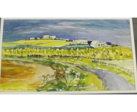 N. Ramsay  Autumn Light, Carness, Orkney Watercolour, signed and dated '72, in a glazed frame, 53 x 32cm