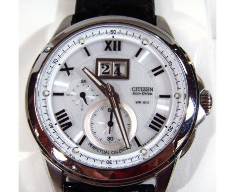 A modern Citizen Eco-Drive limited edition gentleman's wristwatch, with 3cm dia. dial with baton and Roman numeric numerals, 