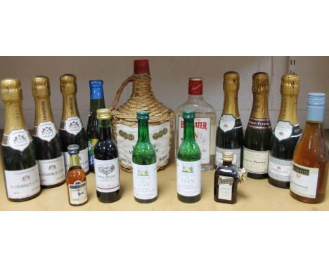 Various alcohol, etc., to include miniature bottles of Laurent-Perrier, Brut, Champagne, 12% vol, 200ml, various others, Beef