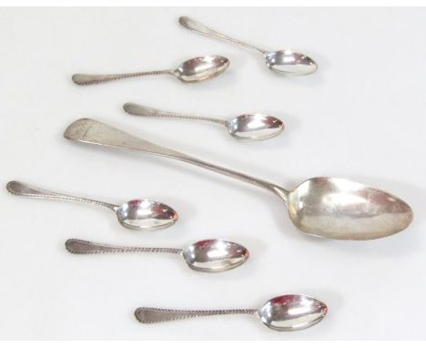 Various Georgian and later flatware, comprising a Scottish silver tablespoon, Old English pattern, Edinburgh 1820, 23cm wide,