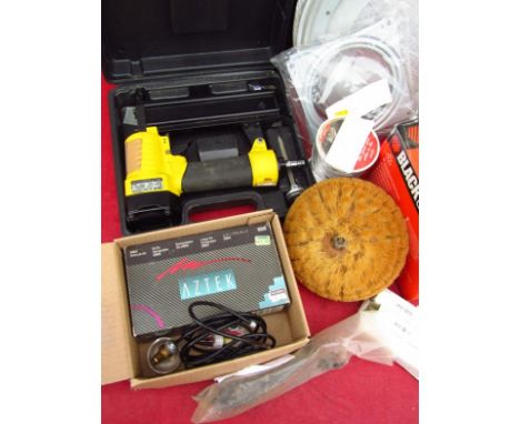 Various tools, etc, Black & Decker KA2938 hand sander, belt sander, DNV-JOB-1312, etc, many items boxed. (a quantity)