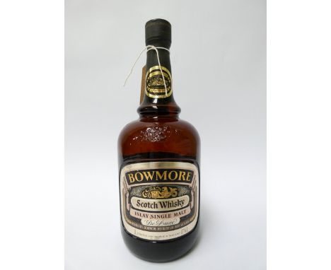 A bottle of Bowmore Islay single malt deluxe Scotch whisky, one litre  Intact seal