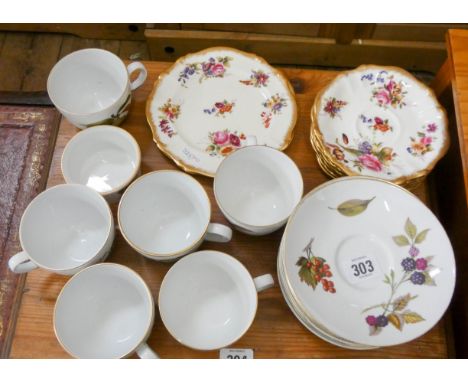 A few pieces of Royal Worcester Evesham tea ware and floral decorated plates and saucers 